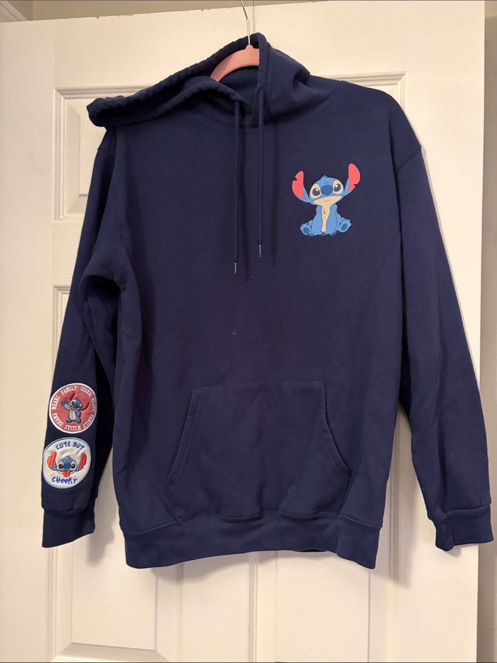 Kids Navy Blue Stitch Graphic Hoodie Sweatshirt